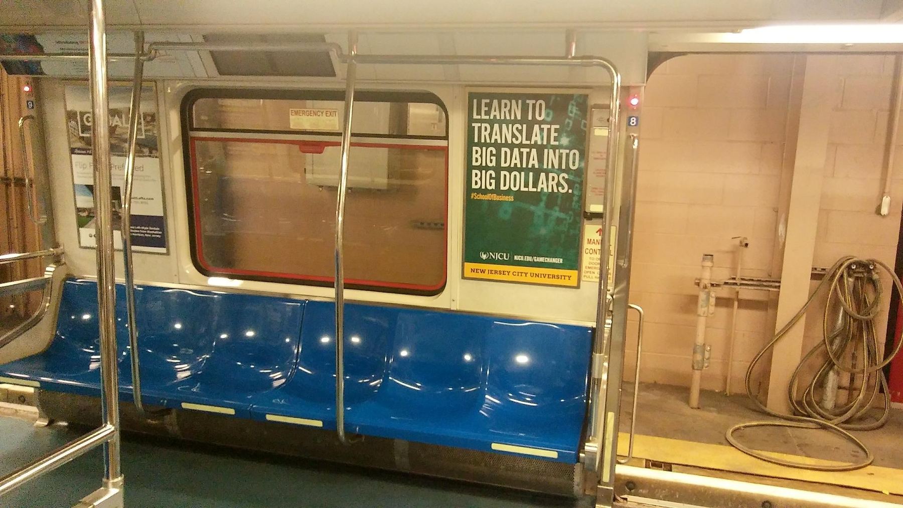 NJCU PATH train car card: Learn to translate big data into big dollars.
