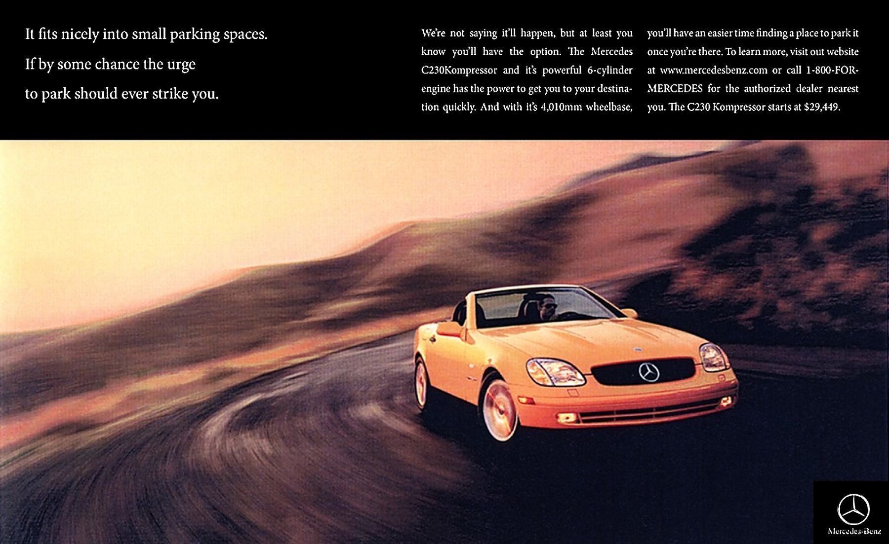 Mercedes-Benz C230 print: It fits nicely into small parking spaces.