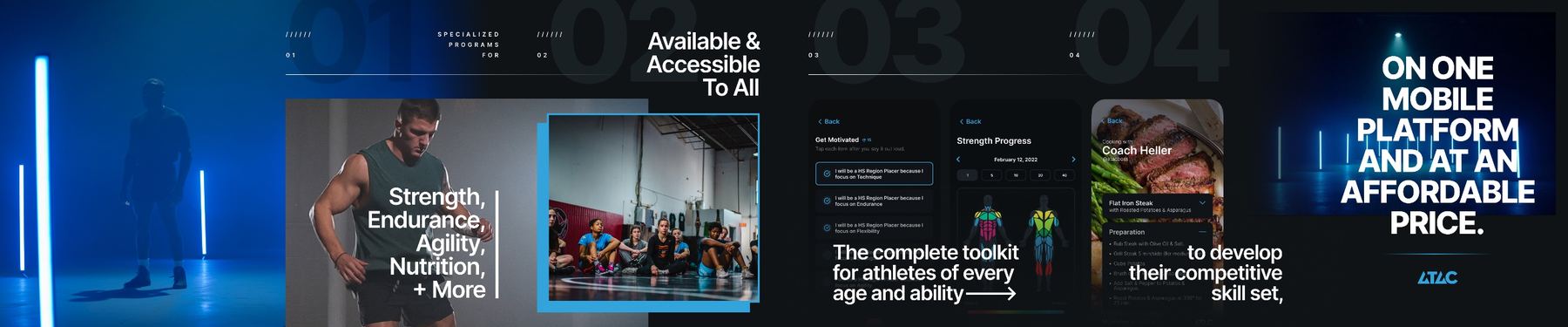 ATAC app carousel: programs, toolkit, price