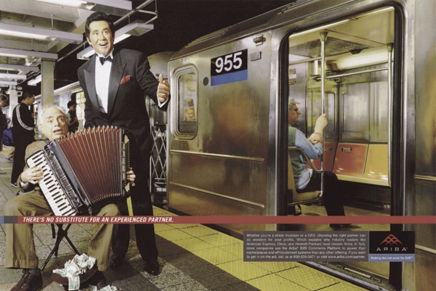 Ariba print: subway accordion player