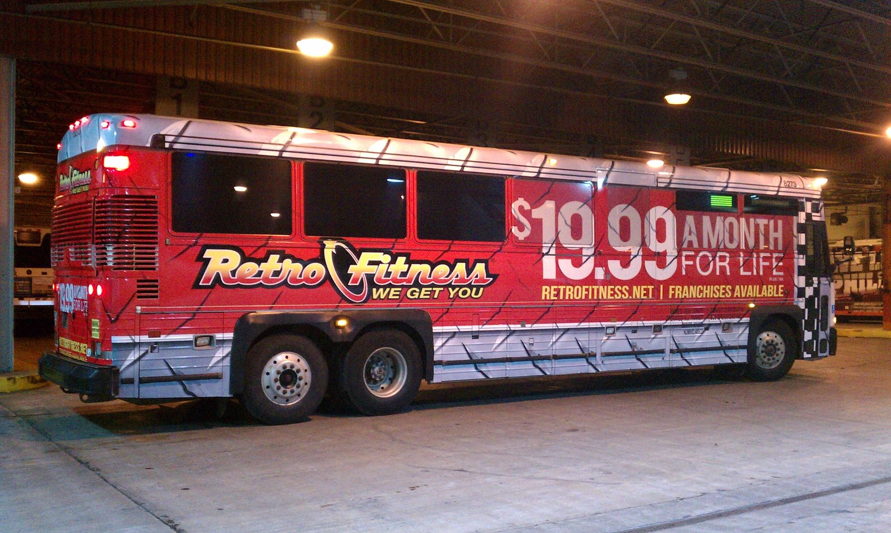Retro Fitness bus wrap